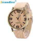 Vintage Wood Grain Watches Fashion Quartz Watch Wristwatch for Men