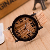 Wooden Men Casual Wristwatches Faux Leather