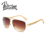Real Bamboo Classic Rectangle Sunglasses UV400 Women