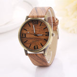 Lovesky Wooden Quartz Men Casual Wooden Color Leather Strap Watch