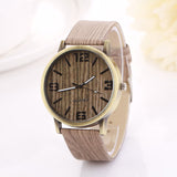 Lovesky Wooden Quartz Men Casual Wooden Color Leather Strap Watch