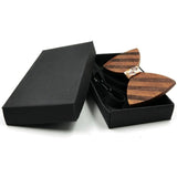 New Wooden bow tie Hand made Bow Retro Striped bow tie and box