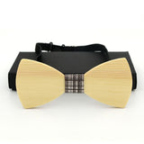 New Wooden bow tie Hand made Bow Retro Striped bow tie and box