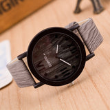 Wooden Men Casual Wristwatches Faux Leather