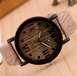 Wooden Men Casual Wristwatches Faux Leather