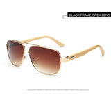 Real Bamboo Classic Rectangle Sunglasses UV400 Women