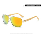 Real Bamboo Classic Rectangle Sunglasses UV400 Women