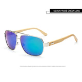 Real Bamboo Classic Rectangle Sunglasses UV400 Women