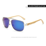 Real Bamboo Classic Rectangle Sunglasses UV400 Women