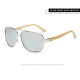 Real Bamboo Classic Rectangle Sunglasses UV400 Women