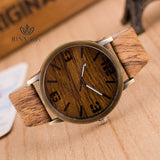 Bamboo Quartz Wooden Dial Leather Band Wrist Watch With Gift Box For Relogio Masculino