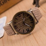 Bamboo Quartz Wooden Dial Leather Band Wrist Watch With Gift Box For Relogio Masculino