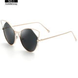 Cat Eye Circular Sunglasses Women Vintage Steampunk