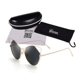 Cat Eye Circular Sunglasses Women Vintage Steampunk
