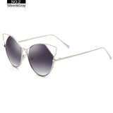 Cat Eye Circular Sunglasses Women Vintage Steampunk