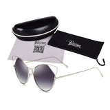 Cat Eye Circular Sunglasses Women Vintage Steampunk