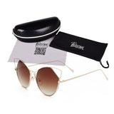 Cat Eye Circular Sunglasses Women Vintage Steampunk