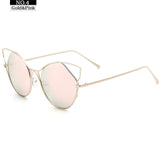 Cat Eye Circular Sunglasses Women Vintage Steampunk