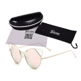 Cat Eye Circular Sunglasses Women Vintage Steampunk
