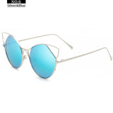 Cat Eye Circular Sunglasses Women Vintage Steampunk