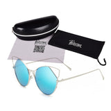 Cat Eye Circular Sunglasses Women Vintage Steampunk