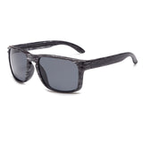 Mens Wood Grain Sunglasses Reflective Sun Glasses Men Vintage Square Eyewear