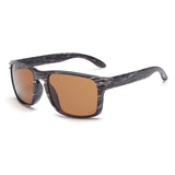 Mens Wood Grain Sunglasses Reflective Sun Glasses Men Vintage Square Eyewear