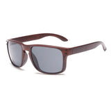 Mens Wood Grain Sunglasses Reflective Sun Glasses Men Vintage Square Eyewear