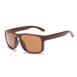 Mens Wood Grain Sunglasses Reflective Sun Glasses Men Vintage Square Eyewear