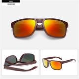 Wood Sunglasses Men Reflective Sun Glasses Outdoors Square Eyewear