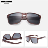 Mens Wood Grain Sunglasses Square Sun Glasses