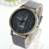 FUNIQUE Simulated Wooden Quartz Watch Woman Wood Leather Strap