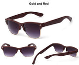 Fashion Vintage Sunglasses Women  Wood Wrap Gold Silver Metal Frame Classic Retro Eyewear glasses