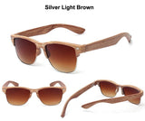 Fashion Vintage Sunglasses Women  Wood Wrap Gold Silver Metal Frame Classic Retro Eyewear glasses