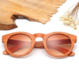 Wooden Bamboo Liked Stripped Frame Sunglasses Men
