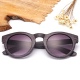 Wooden Bamboo Liked Stripped Frame Sunglasses Men
