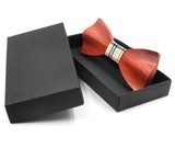 RBOCOTT 3D Wooden Bow Tie Men's Red Wedding Bowties