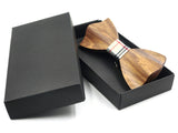 RBOCOTT 3D Wooden Bow Tie Men's Red Wedding Bowties