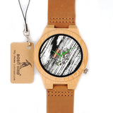 Bamboo Wooden Watches Green or Silvery Pointer Cool Exposed Movement Quartz