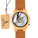 Bamboo Wooden Watches Green or Silvery Pointer Cool Exposed Movement Quartz