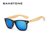 BANSTONE Vintage Bamboo Leg Sunglasses Men Classic UV400 Wooden Sun Glasses