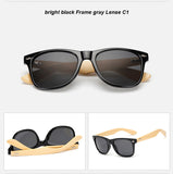 BANSTONE Vintage Bamboo Leg Sunglasses Men Classic UV400 Wooden Sun Glasses