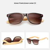 BANSTONE Vintage Bamboo Leg Sunglasses Men Classic UV400 Wooden Sun Glasses