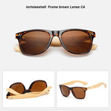 BANSTONE Vintage Bamboo Leg Sunglasses Men Classic UV400 Wooden Sun Glasses