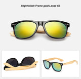 BANSTONE Vintage Bamboo Leg Sunglasses Men Classic UV400 Wooden Sun Glasses