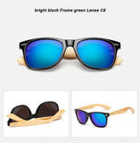 BANSTONE Vintage Bamboo Leg Sunglasses Men Classic UV400 Wooden Sun Glasses