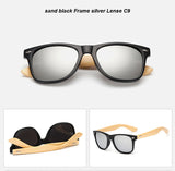 BANSTONE Vintage Bamboo Leg Sunglasses Men Classic UV400 Wooden Sun Glasses