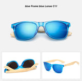 BANSTONE Vintage Bamboo Leg Sunglasses Men Classic UV400 Wooden Sun Glasses