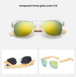 BANSTONE Vintage Bamboo Leg Sunglasses Men Classic UV400 Wooden Sun Glasses