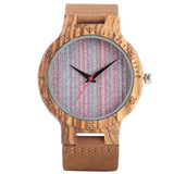 Men Watch Creative Broken Wood Lines Natural Bamboo Handicraft Quartz Wristwatch